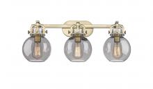 Innovation Lighting 410-3W-BB-G410-7SM - Newton Sphere - 3 Light - 27 inch - Brushed Brass - Bath Vanity Light