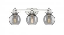 Innovation Lighting 410-3W-SN-G410-7SM - Newton Sphere - 3 Light - 27 inch - Brushed Satin Nickel - Bath Vanity Light