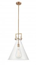 Innovation Lighting 411-1S-BB-16CL - Newton Cone - 1 Light - 16 inch - Brushed Brass - Cord hung - Pendant