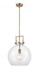 Innovation Lighting 411-1SL-BB-G410-14CL - Newton Sphere - 1 Light - 14 inch - Brushed Brass - Pendant