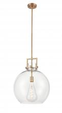 Innovation Lighting 411-1SL-BB-G410-16CL - Newton Sphere - 1 Light - 16 inch - Brushed Brass - Pendant