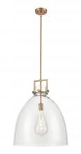 Innovation Lighting 411-1SL-BB-G412-18CL - Newton Bell - 1 Light - 18 inch - Brushed Brass - Pendant