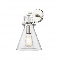 Innovations Lighting 411-1W-PN-8CL-LED - Newton Cone - 1 Light - 8 inch - Polished Nickel - Sconce