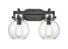 Innovation Lighting 411-2W-BK-G410-7CL - Newton Sphere - 2 Light - 17 inch - Matte Black - Bath Vanity Light