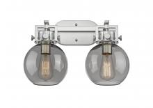 Innovation Lighting 411-2W-SN-G410-7SM - Newton Sphere - 2 Light - 17 inch - Satin Nickel - Bath Vanity Light