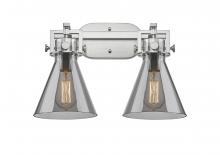 Innovation Lighting 411-2W-SN-G411-7SM - Newton Cone - 2 Light - 17 inch - Brushed Satin Nickel - Bath Vanity Light