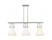 Innovation Lighting 411-3I-SN-G411-10WH - Newton Cone - 3 Light - 42 inch - Satin Nickel - Island Light