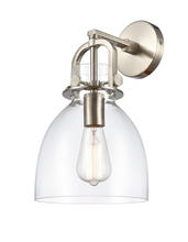 Innovations Lighting 412-1W-SN-8CL-LED - Newton Bell - 1 Light - 8 inch - Brushed Satin Nickel - Sconce