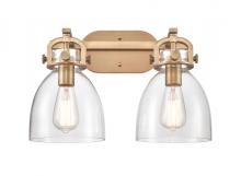 Innovation Lighting 412-2W-BB-7CL-LED - Newton Bell - 2 Light - 17 inch - Brushed Brass - Bath Vanity Light