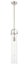 Innovations Lighting 413-1S-SN-4CL-LED - Pilaster - 1 Light - 5 inch - Brushed Satin Nickel - Cord hung - Mini Pendant