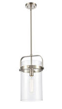 Innovations Lighting 413-1S-SN-8CL-LED - Pilaster - 1 Light - 9 inch - Brushed Satin Nickel - Cord hung - Mini Pendant