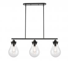 Innovation Lighting 414-3I-BK-8CL - Genesis - 3 Light - 39 inch - Matte Black - Cord hung - Island Light