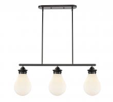 Innovation Lighting 414-3I-BK-G4141-8 - Genesis - 3 Light - 39 inch - Matte Black - Cord hung - Island Light