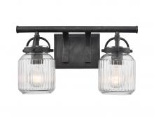 Innovation Lighting 416-2W-WZ-G416-6CL - Latreille - 2 Light - 16 inch - Weathered Zinc - Bath Vanity Light