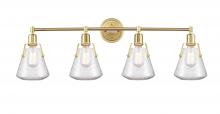 Innovation Lighting 422-4W-SB-7SDY-LED - Luna - 4 Light - 40 inch - Satin Brass - Bath Vanity Light