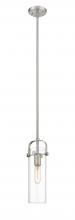 Innovation Lighting 423-1S-SN-4CL-LED - Pilaster - 1 Light - 12 inch Long Glass - Brushed Satin Nickel - Stem hung - Mini Pendant