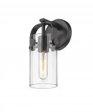 Innovation Lighting 423-1W-BK-G423-7CL - Pilaster II Cylinder - 1 Light - 7 inch Long Glass - Matte Black - Sconce