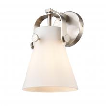Innovations Lighting 423-1W-SN-G411-6WH - Pilaster II Cone - 1 Light - 7 inch - Satin Nickel - Sconce
