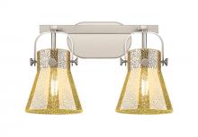 Innovation Lighting 423-2W-SN-G411-6ME - Pilaster II Cone - 2 Light - 17 inch - Satin Nickel - Bath Vanity Light