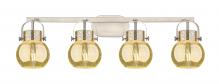 Innovation Lighting 423-4W-SN-G410-6ME - Pilaster II Sphere - 4 Light - 37 inch - Satin Nickel - Bath Vanity Light