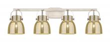 Innovation Lighting 423-4W-SN-G412-6ME - Pilaster II Bell - 4 Light - 37 inch - Satin Nickel - Bath Vanity Light