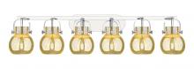 Innovation Lighting 423-6W-PN-G410-6ME - Pilaster II Sphere - 6 Light - 46 inch - Polished Nickel - Bath Vanity Light