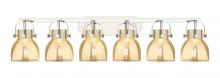 Innovation Lighting 423-6W-PN-G412-6ME - Pilaster II Bell - 6 Light - 46 inch - Polished Nickel - Bath Vanity Light