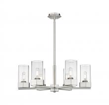 Innovation Lighting 427-6CR-SN-G427-9CL - Claverack - 6 Light - 28 inch - Satin Nickel - Chandelier
