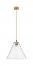 Innovation Lighting 434-1P-BB-GBC-122 - Crown Point - 1 Light - 12 inch - Brushed Brass - Pendant