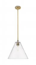 Innovation Lighting 434-1S-BB-GBC-122 - Crown Point - 1 Light - 12 inch - Brushed Brass - Pendant