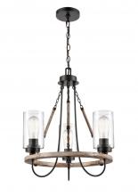 Innovation Lighting 442-3CR-BK-CL-LED - Paladin - 3 Light - 19 inch - Matte Black - Chain Hung - Mini Chandelier