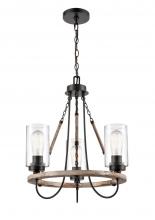 Innovations Lighting 442-3CR-BK-CL-LED - Paladin - 3 Light - 19 inch - Matte Black - Chain Hung - Mini Chandelier