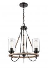 Innovation Lighting 442-3CR-BK-CL - Paladin - 3 Light - 19 inch - Matte Black - Chain Hung - Mini Chandelier