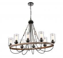 Innovations Lighting 442-8CR-BK-SDY - Paladin 8 Light Oval 39 inch Chandelier
