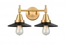 Innovation Lighting 447-2W-SG-M6-BK-LED - Railroad - 2 Light - 17 inch - Satin Gold - Bath Vanity Light