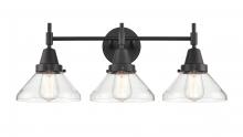 Innovation Lighting 447-3W-BK-CL-LED - Caden - 3 Light - 26 inch - Matte Black - Bath Vanity Light