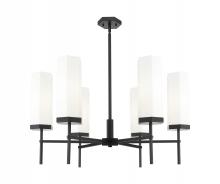Innovation Lighting 463-6CR-BK-G463-12WH - Blakeley - 6 Light - 32 inch - Matte Black - Chandelier