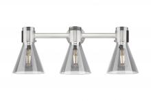 Innovation Lighting 464-3W-SN-G464C-7SM - Lawton Cone - 3 Light - 27 inch - Satin Nickel - Bath Vanity Light