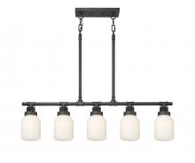 Innovation Lighting 472-5I-WZ-G472-6WH - Somers - 5 Light - 43 inch - Weathered Zinc - Linear Pendant