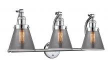 Innovation Lighting 515-3W-PC-G63-LED - Cone - 3 Light - 28 inch - Polished Chrome - Adjustable Bath Vanity Light