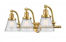 Innovations Lighting 515-3W-SG-G64 - Cone - 3 Light - 28 inch - Satin Gold - Bath Vanity Light