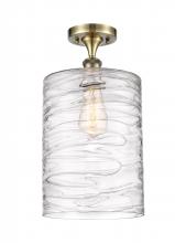 Innovation Lighting 516-1C-AB-G1113-L - Cobbleskill - 1 Light - 9 inch - Antique Brass - Semi-Flush Mount