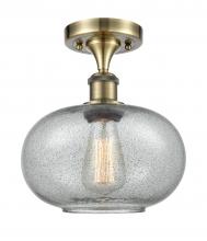 Innovation Lighting 516-1C-AB-G247 - Gorham - 1 Light - 10 inch - Antique Brass - Semi-Flush Mount