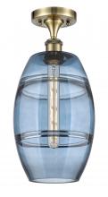 Innovation Lighting 516-1C-AB-G557-8BL - Vaz - 1 Light - 8 inch - Antique Brass - Semi-Flush Mount