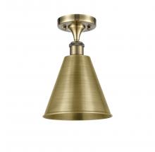 Innovation Lighting 516-1C-AB-MBC-8-AB - Berkshire - 1 Light - 8 inch - Antique Brass - Semi-Flush Mount