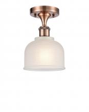 Innovation Lighting 516-1C-AC-G411 - Dayton - 1 Light - 6 inch - Antique Copper - Semi-Flush Mount