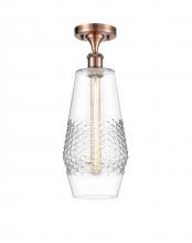 Innovation Lighting 516-1C-AC-G682-7 - Windham - 1 Light - 7 inch - Antique Copper - Semi-Flush Mount