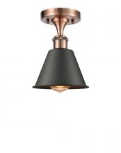 Innovation Lighting 516-1C-AC-M8-BK-LED - Smithfield - 1 Light - 7 inch - Antique Copper - Semi-Flush Mount