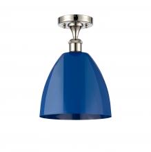 Innovation Lighting 516-1C-PN-MBD-9-BL - Plymouth - 1 Light - 9 inch - Polished Nickel - Semi-Flush Mount