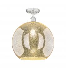 Innovation Lighting 516-1C-SN-G128-14 - Athens - 1 Light - 14 inch - Brushed Satin Nickel - Semi-Flush Mount